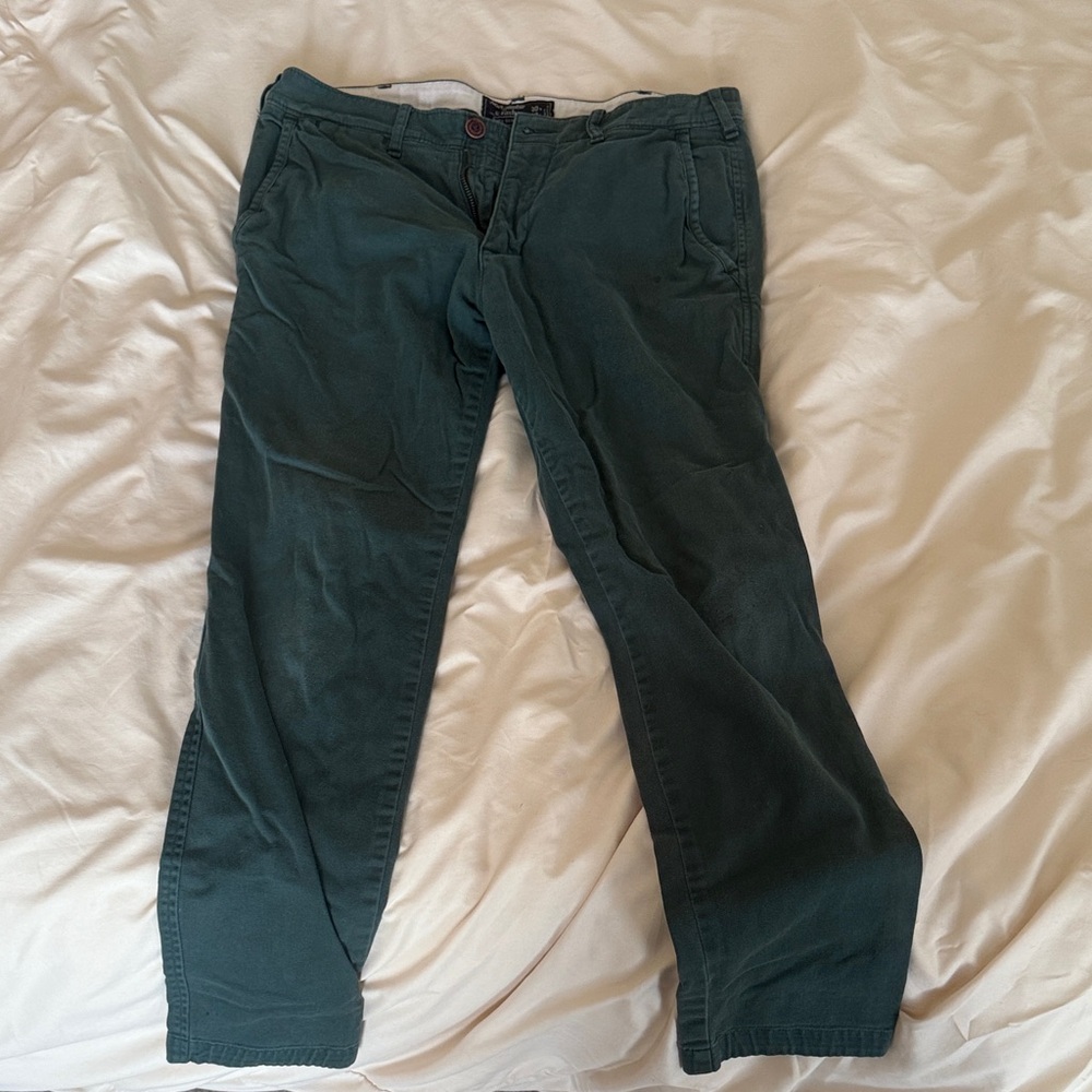 Abercrombie & Fitch Dark Green Chinos